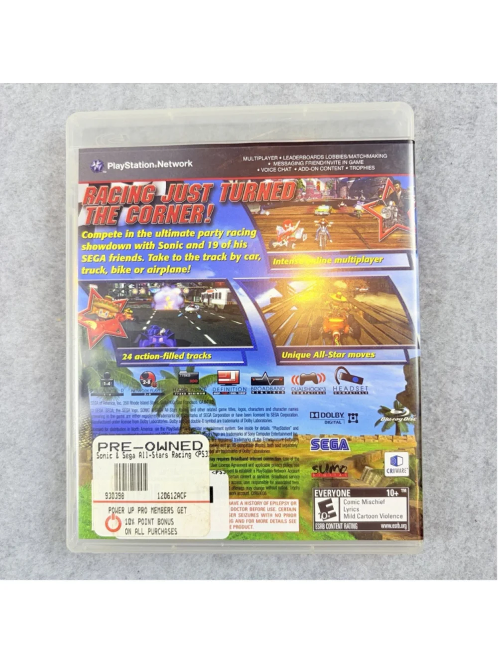 Sonic & Sega All-Stars Racing PlayStation 3 PS3 Complete in Box